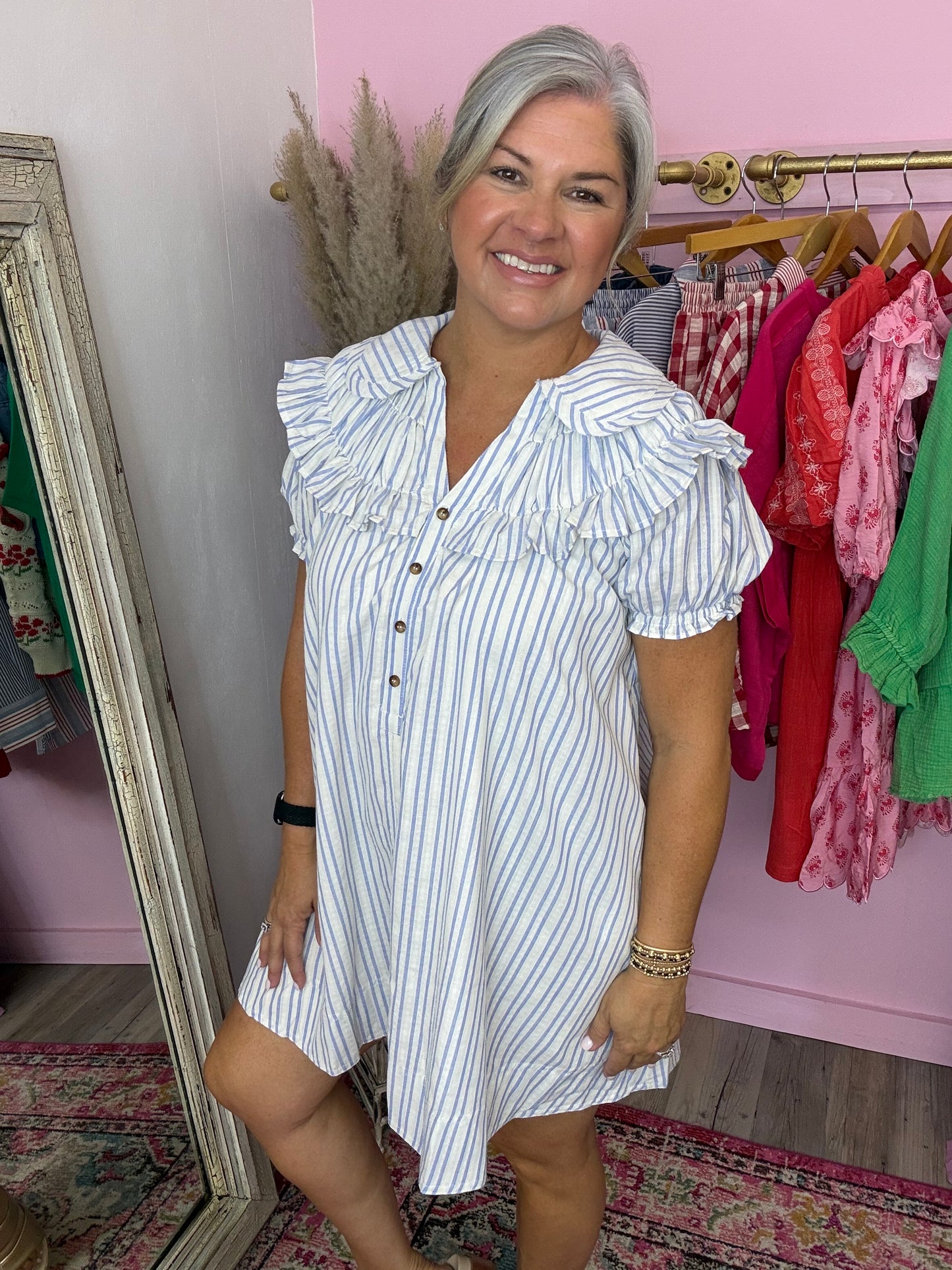Blue Striped Dress