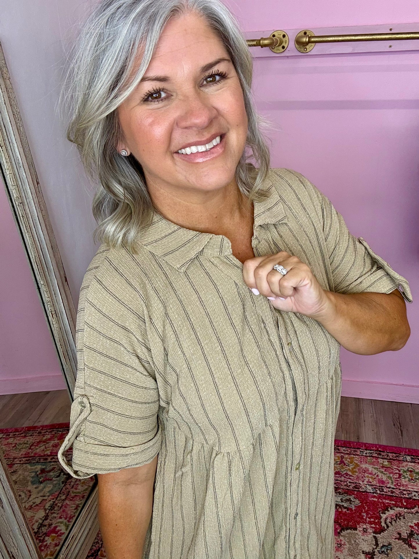 Striped Linen Midi