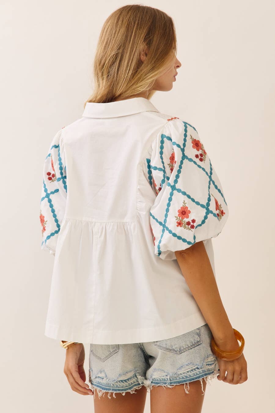 White Cotton Poplin Top