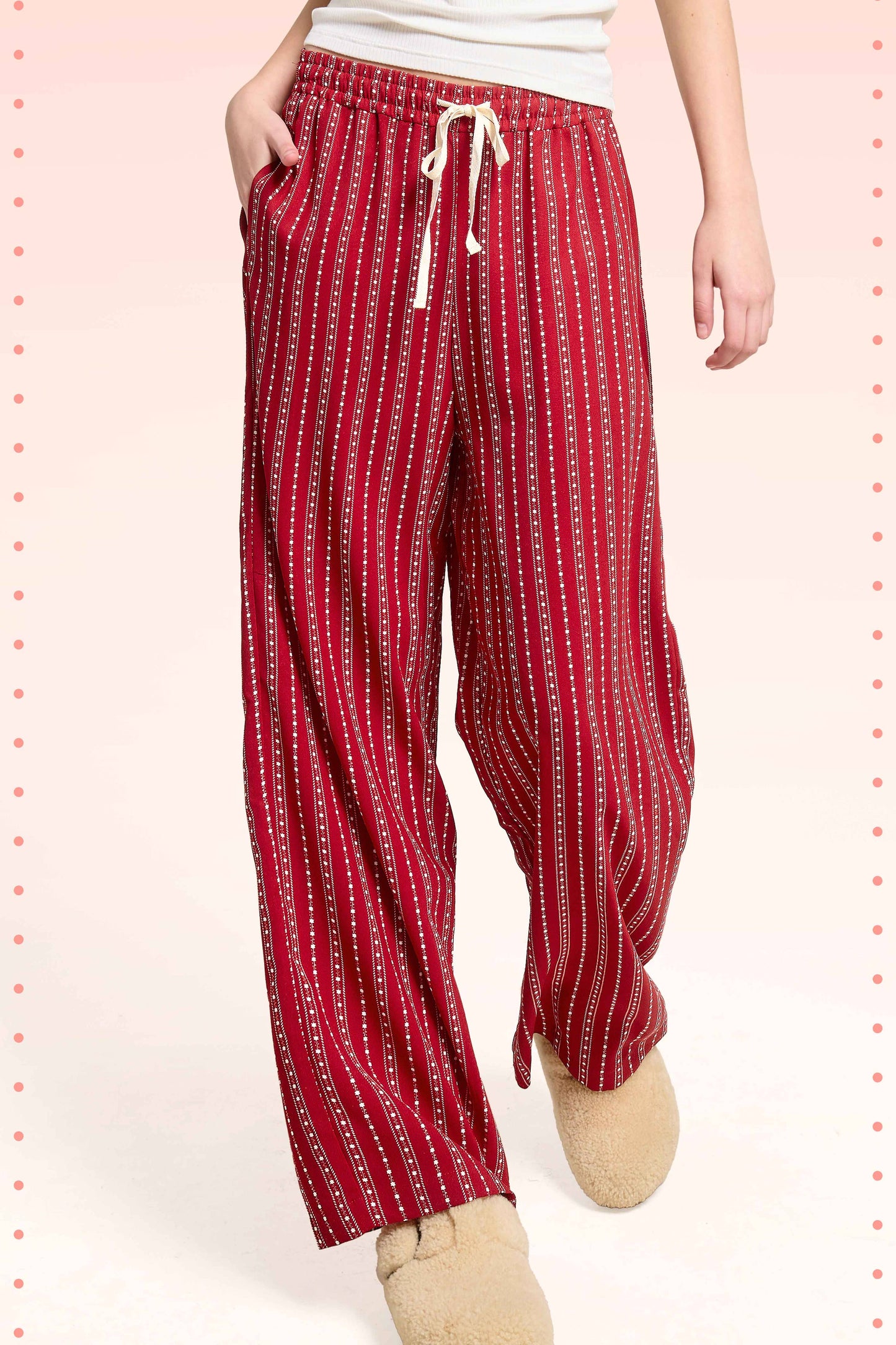 Cherry Pull on Pants