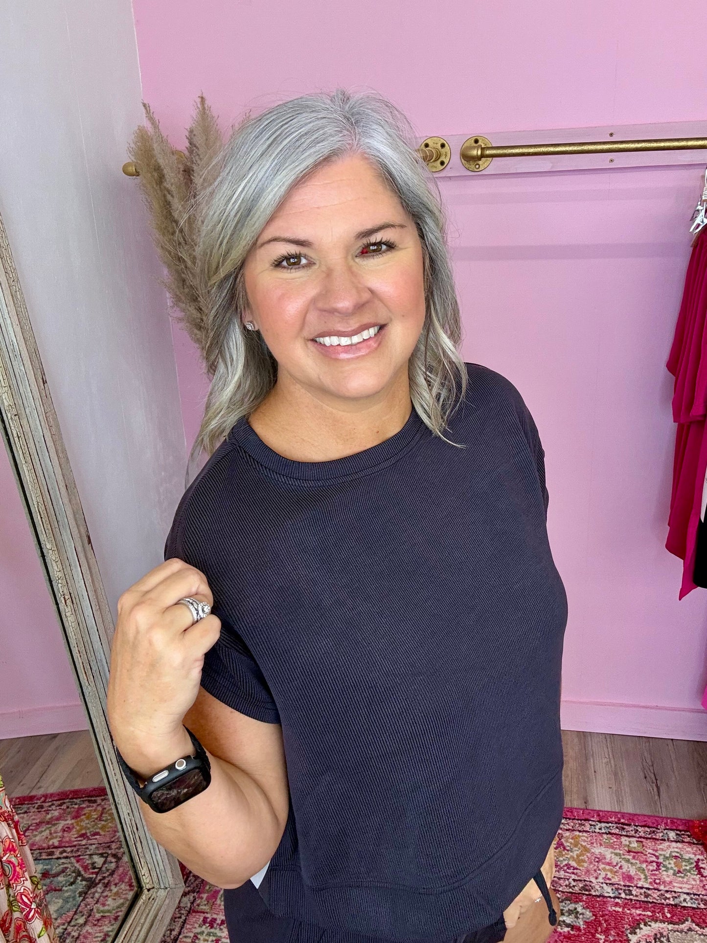 Luxe Sand Wash Rib Classic Tee Set