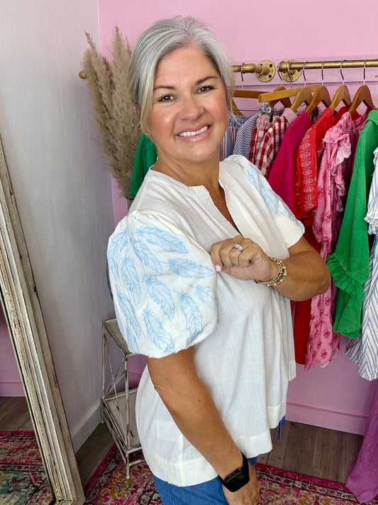 White Linen Top