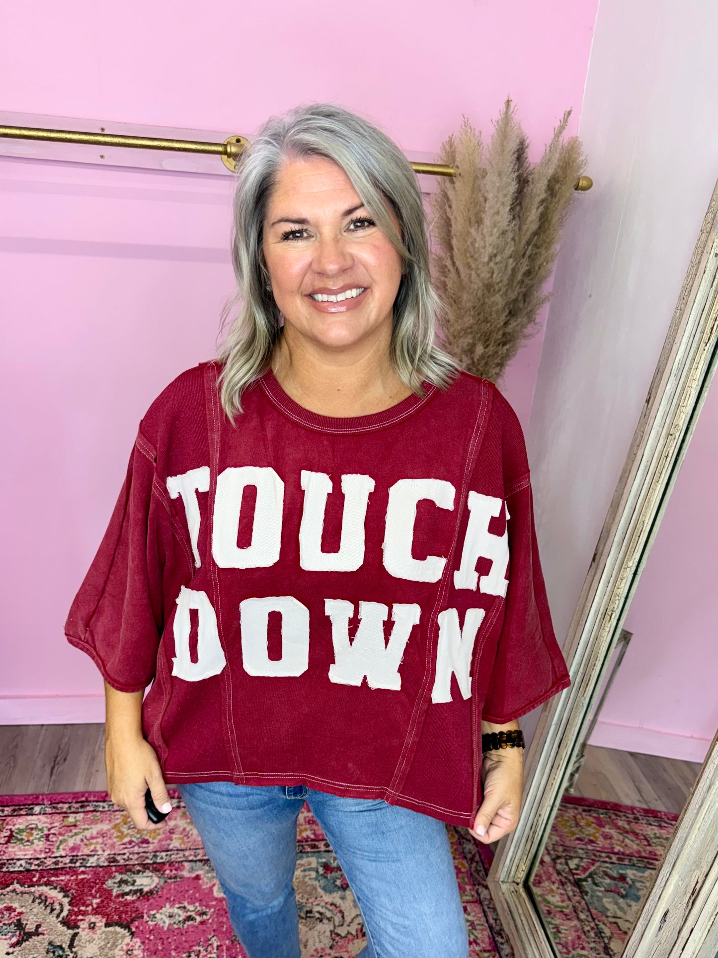Crimson Red Touchdown Top