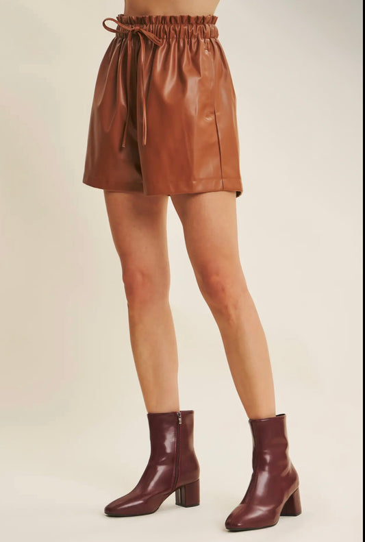 Vegan Leather Shorts