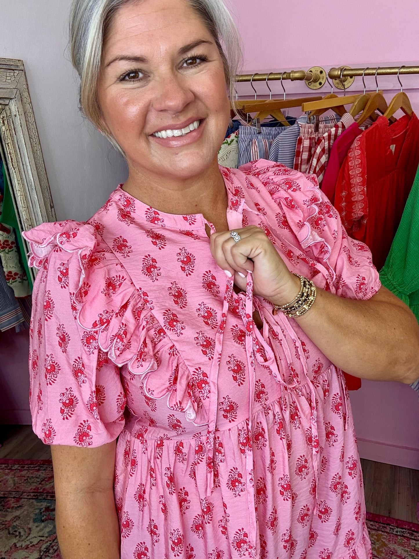 Bubble Pink Mini Dress