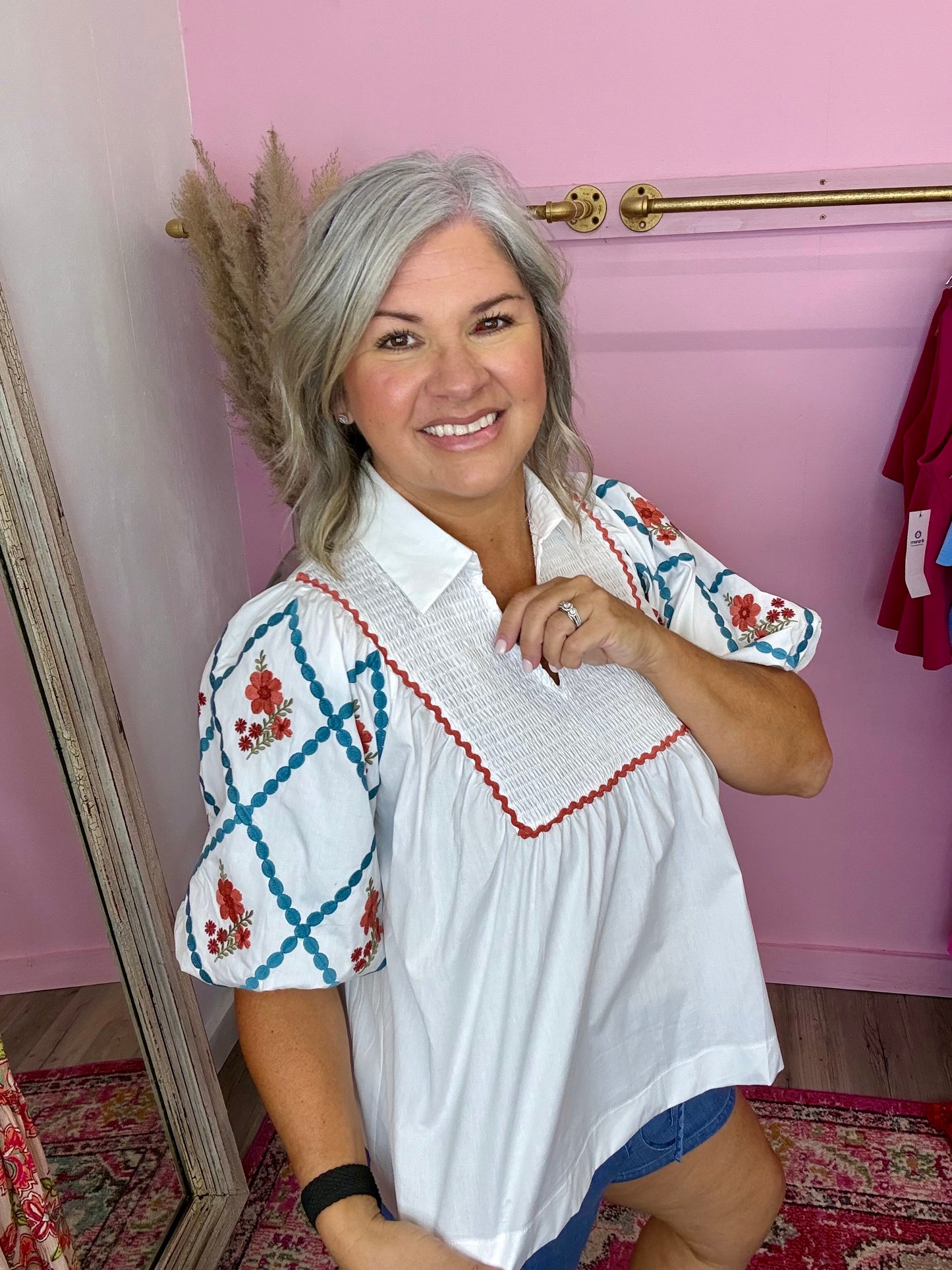 White Cotton Poplin Top