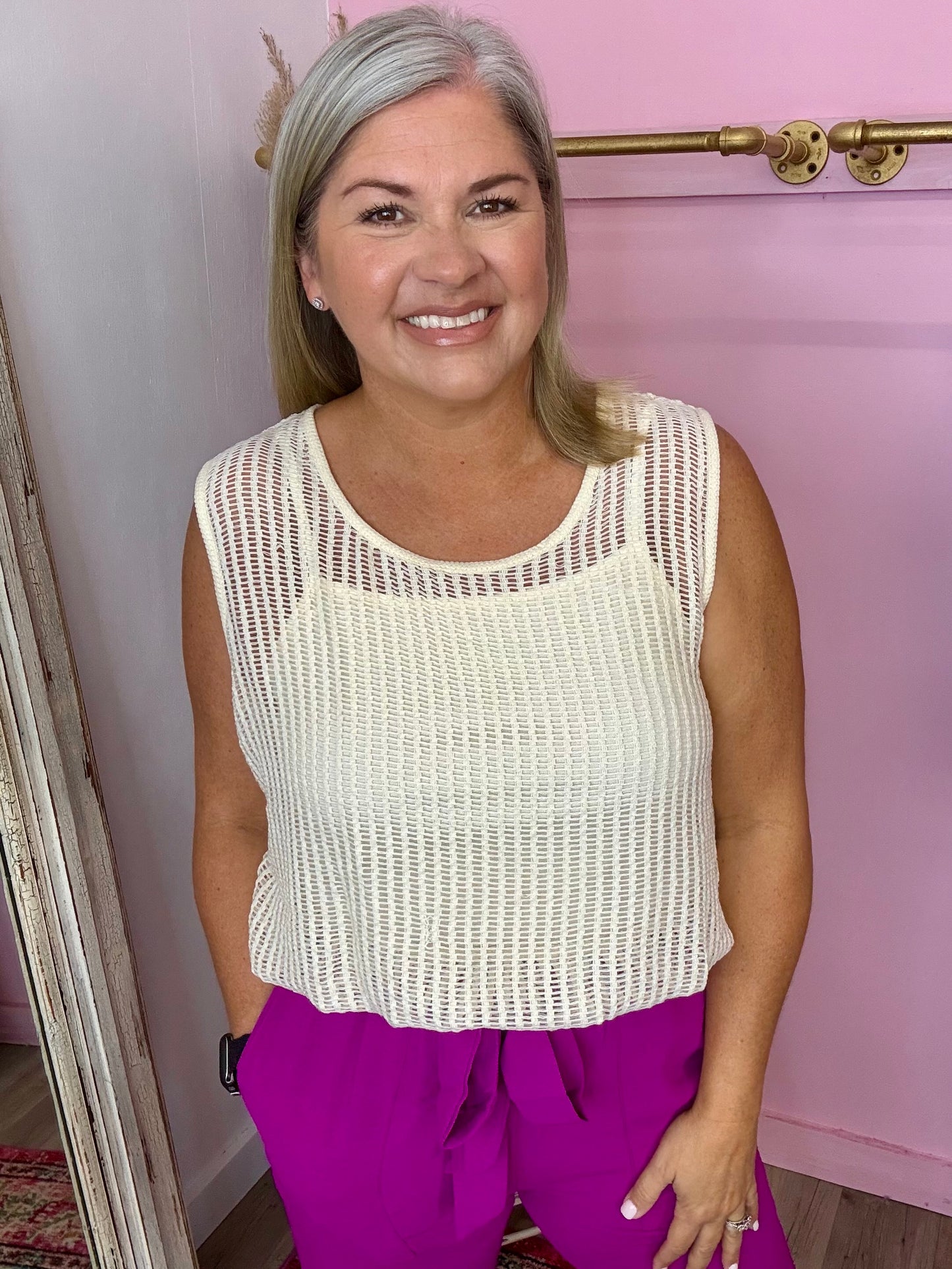 Cream Bubble Top