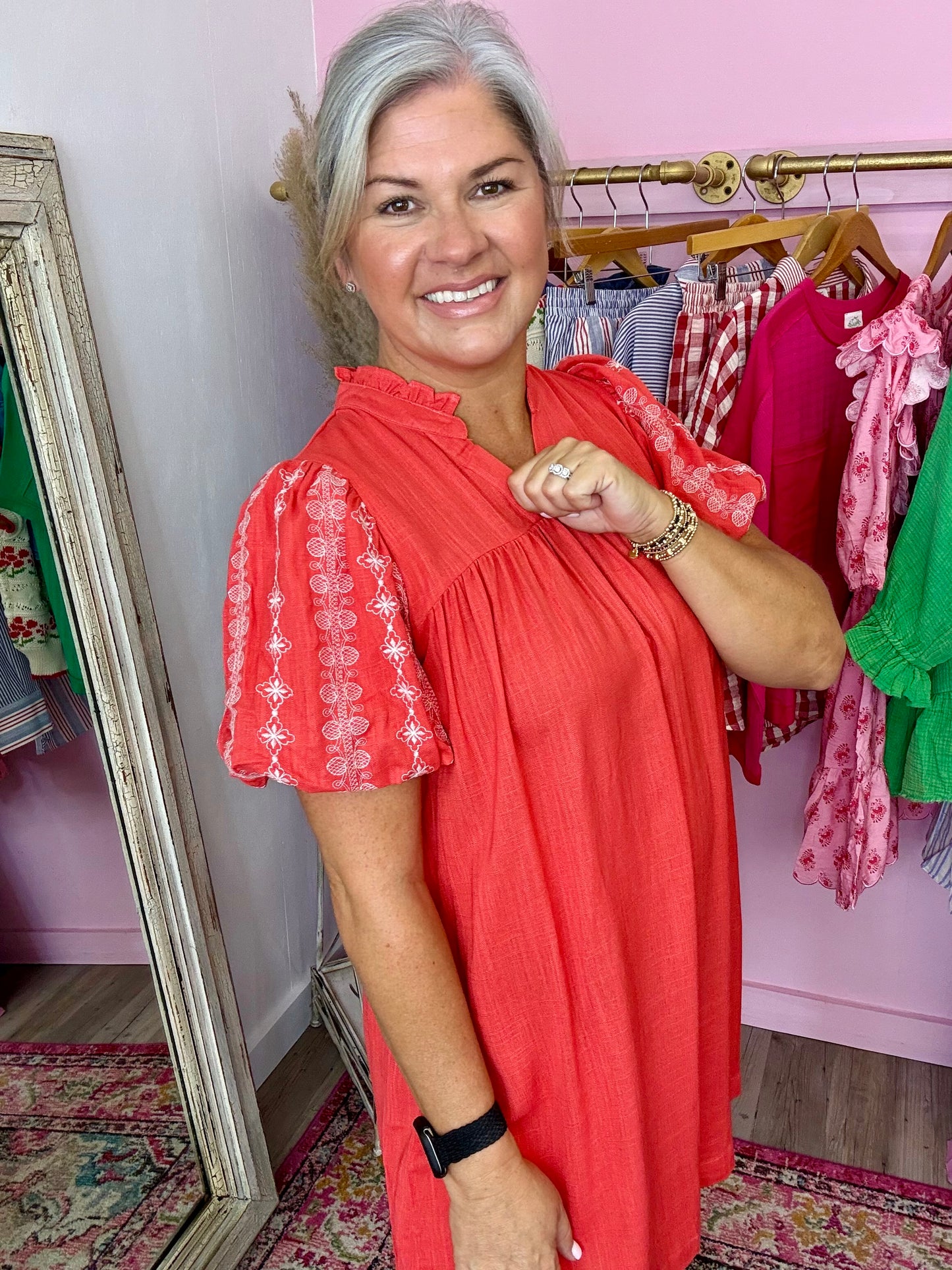 Red Coral Mini Dress