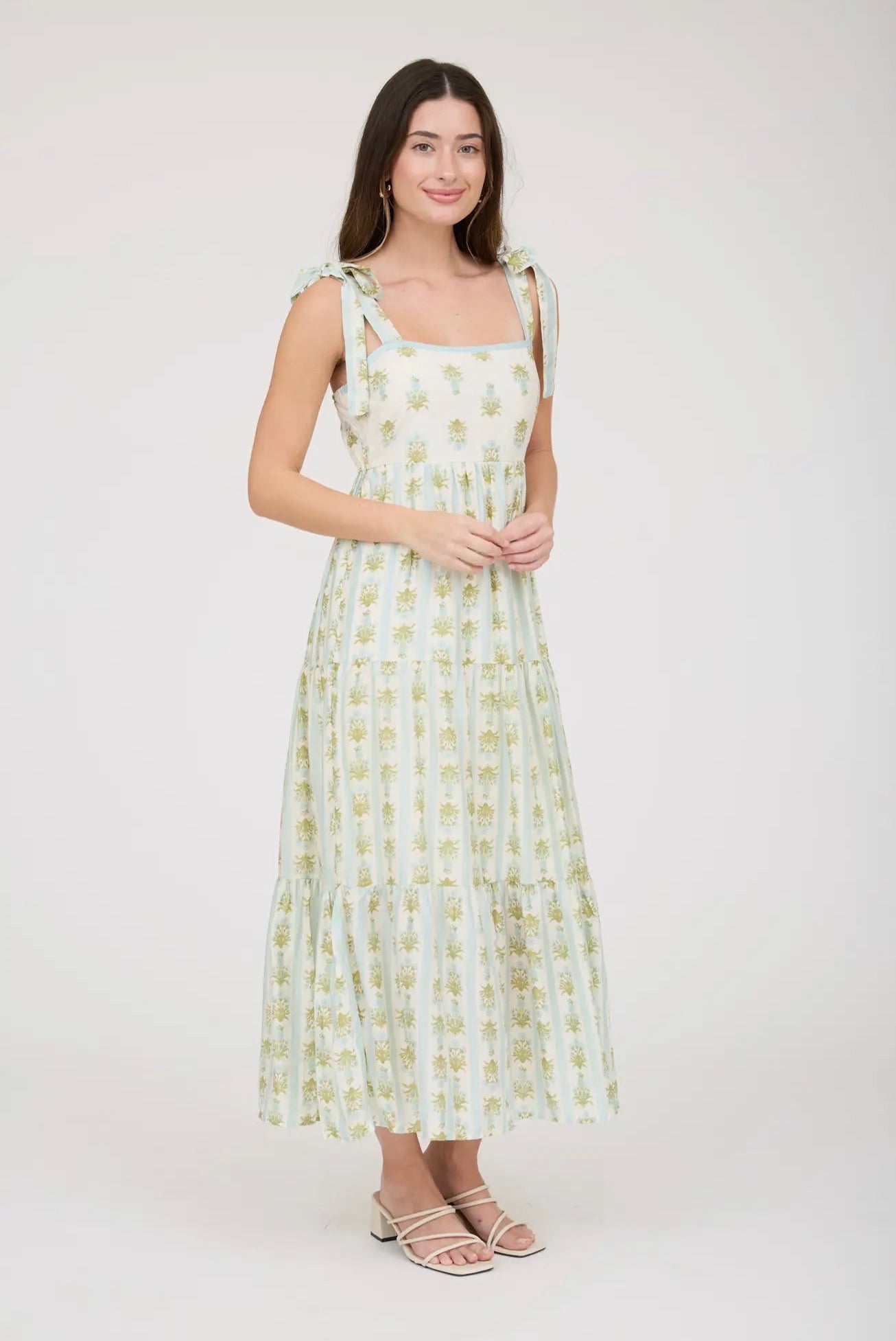 Sage Stripe Floral Midi/Maxi