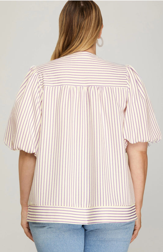 Lilac Stripe Top