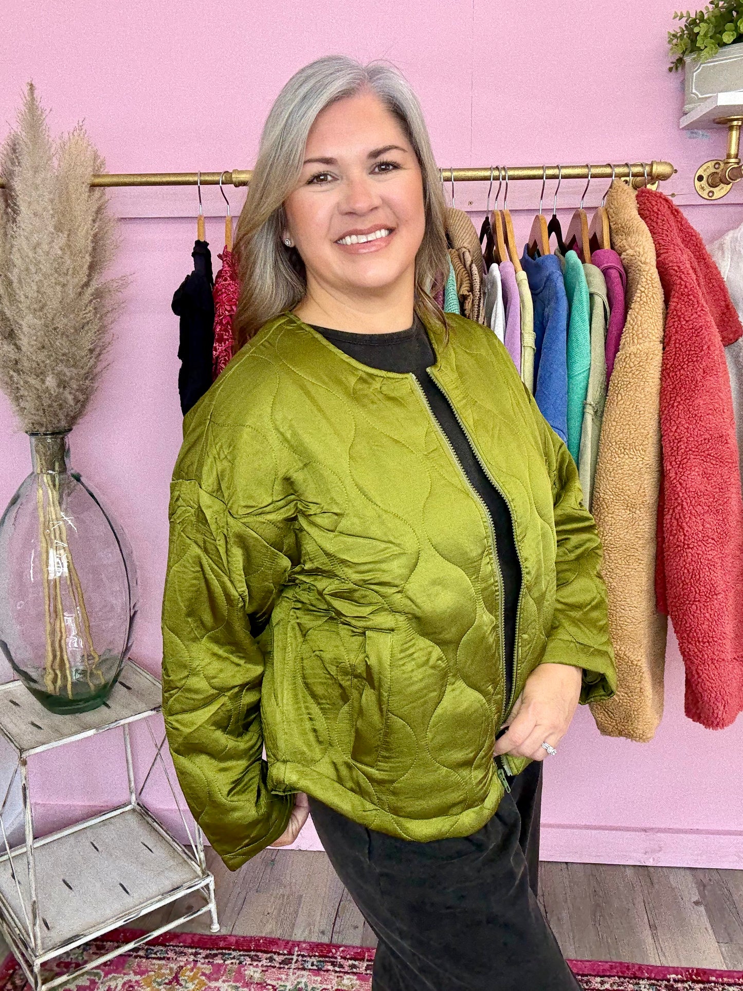 Avocado Quilted Jacket