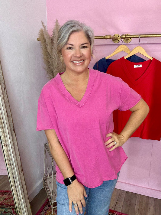 Cotton Basic V-Neck Tee