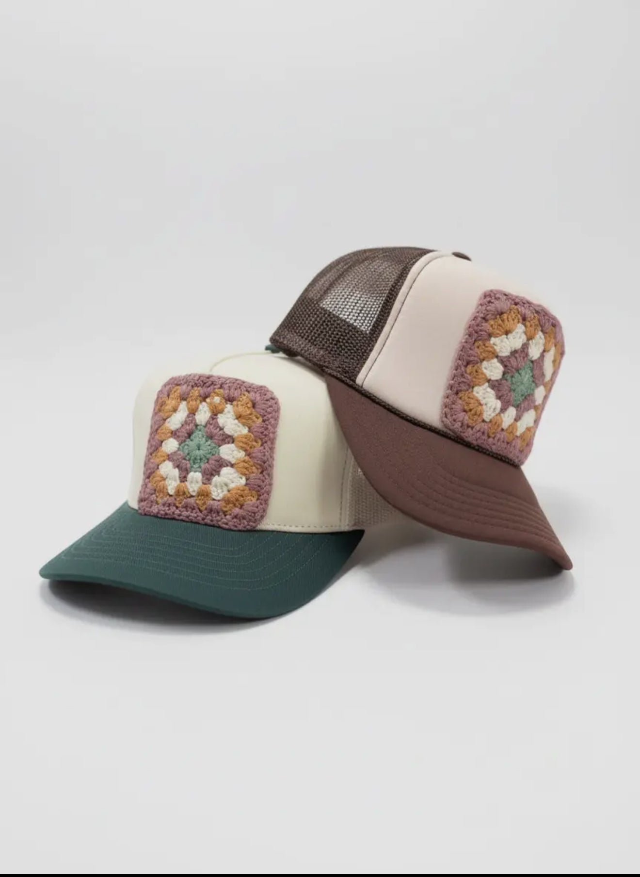 Brown Granny Square Trucker