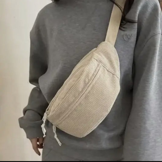 Corduroy Crossbody-Brown