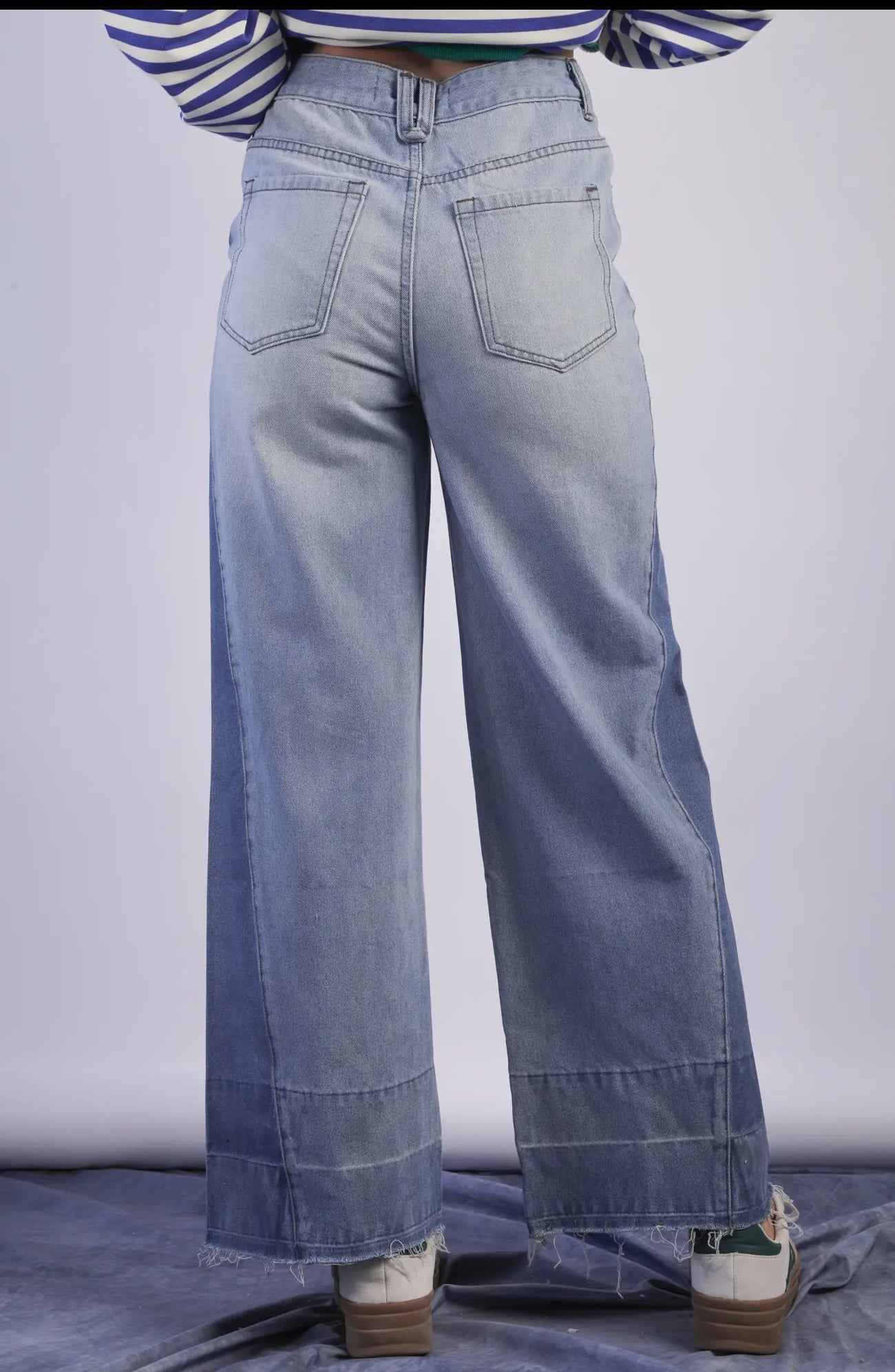 Color Block Wide Leg Jean