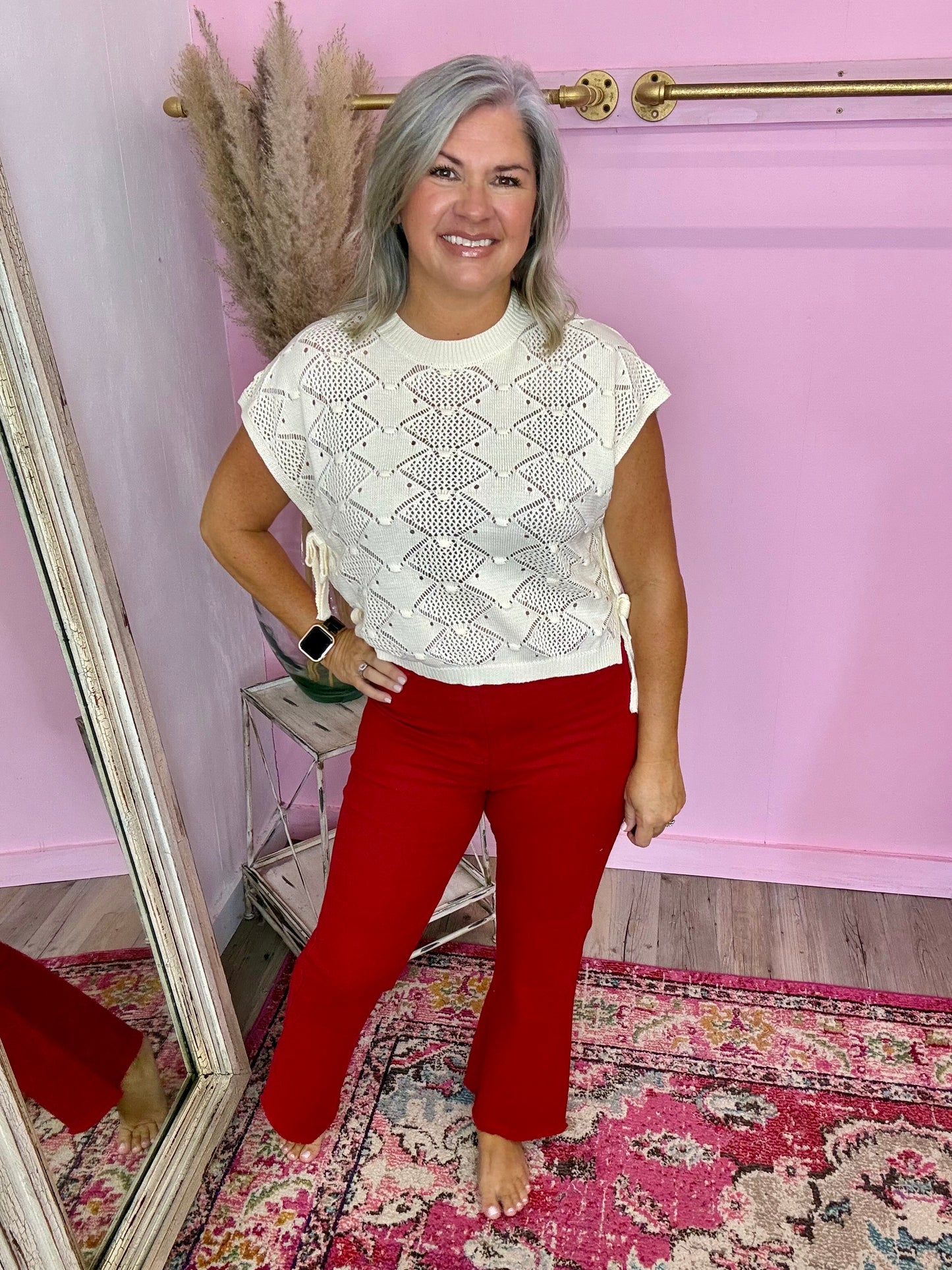 Red Flare Stretchy Pants
