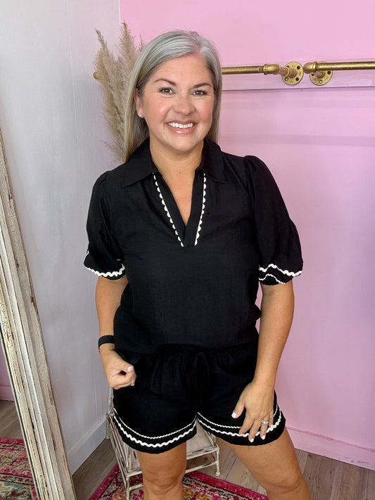 Black Linen Set