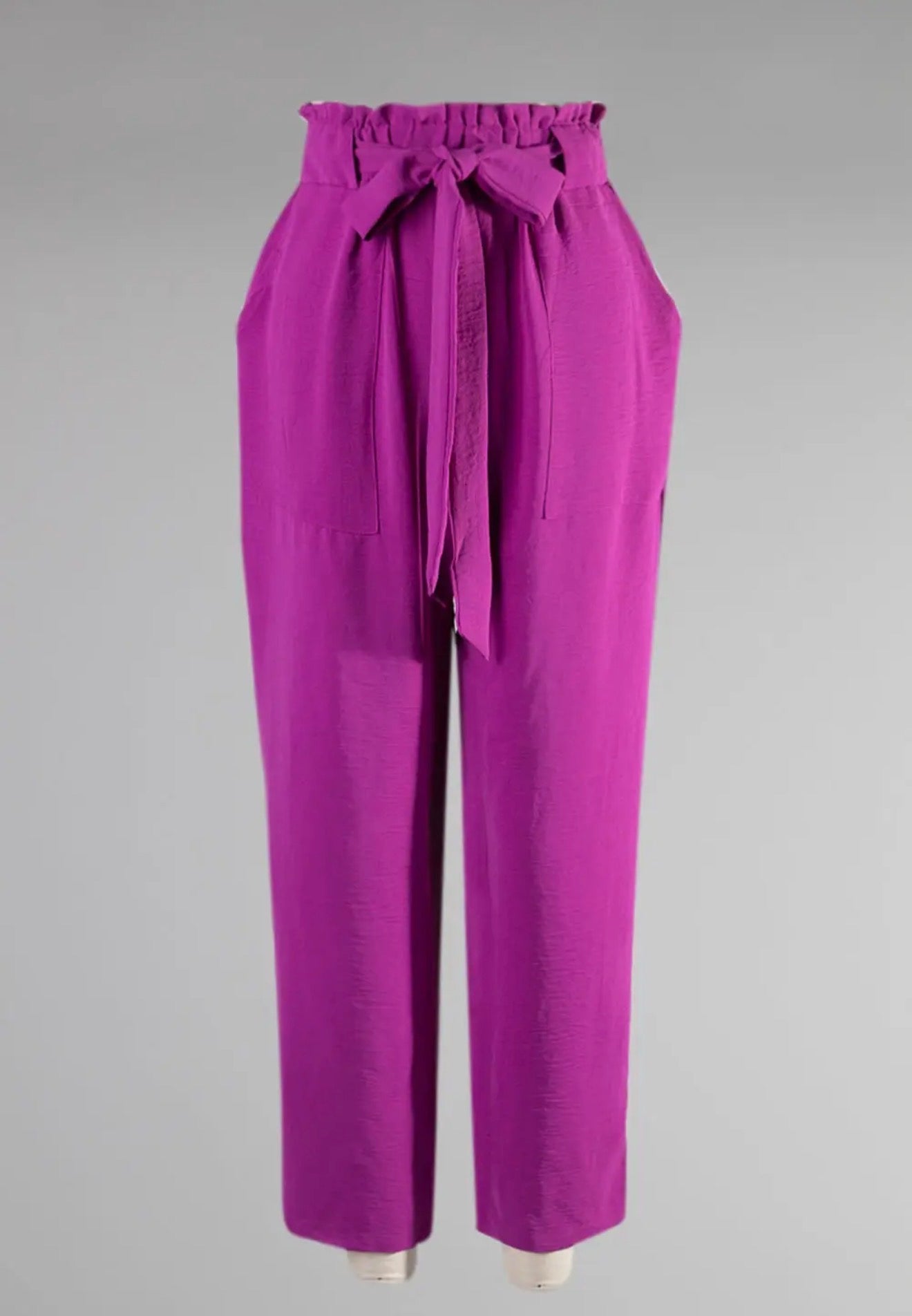 Magenta Paper Bag Pants