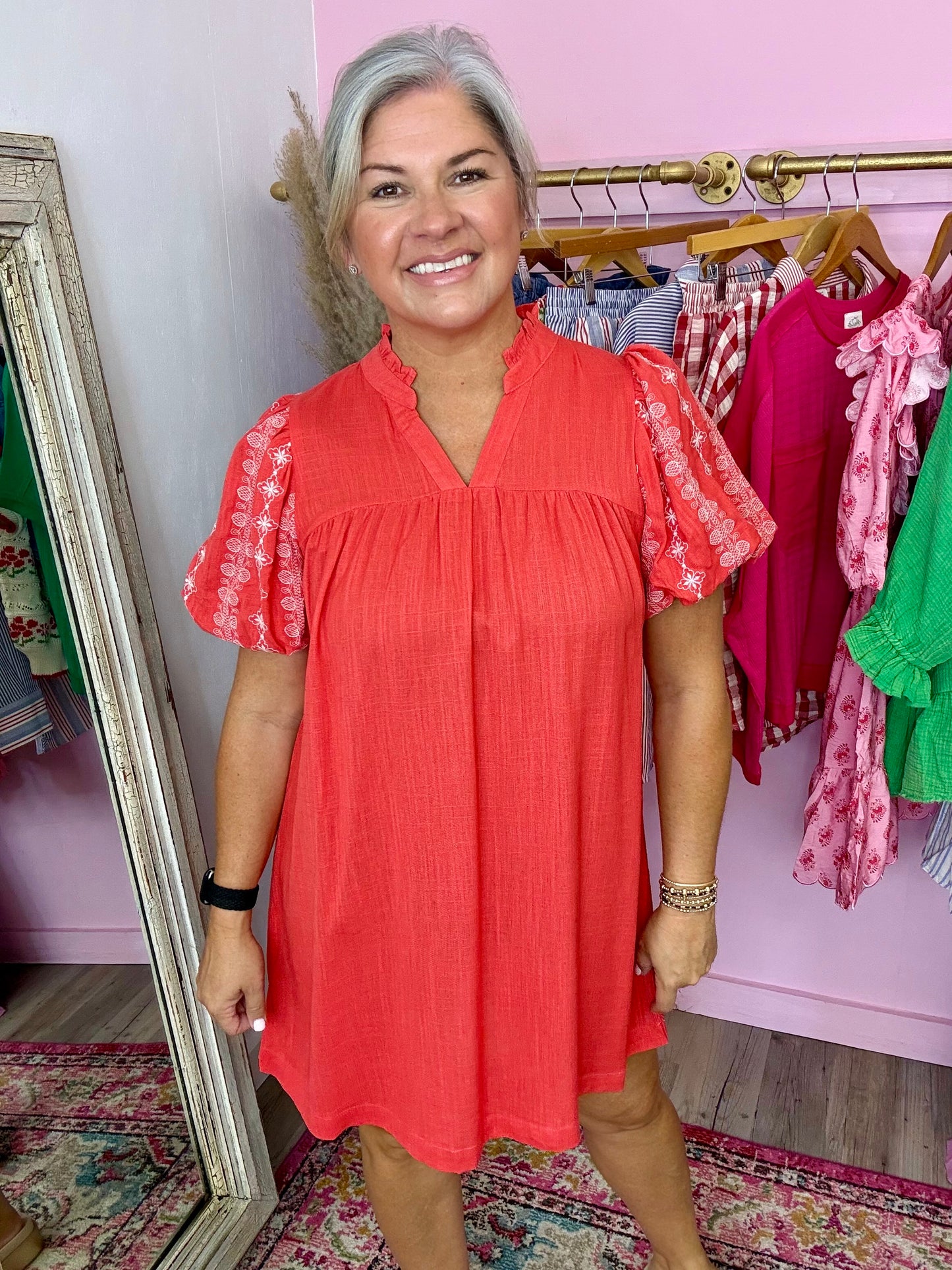 Red Coral Mini Dress