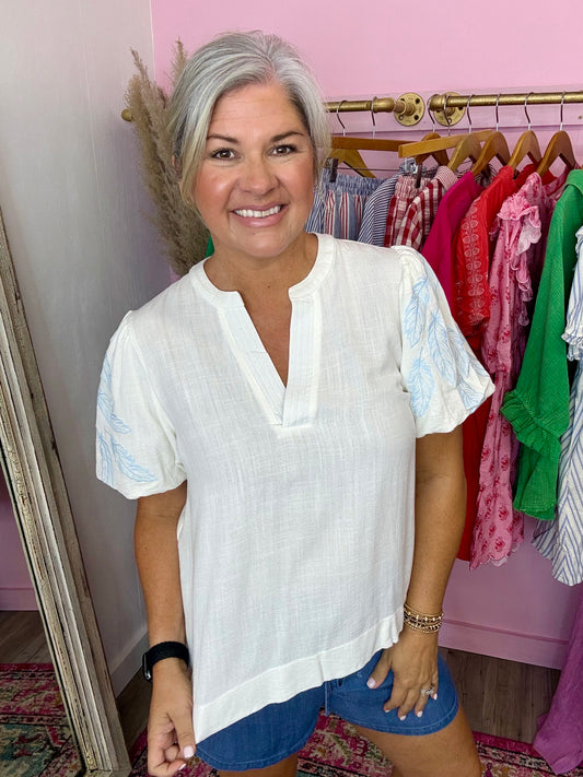 White Linen Top