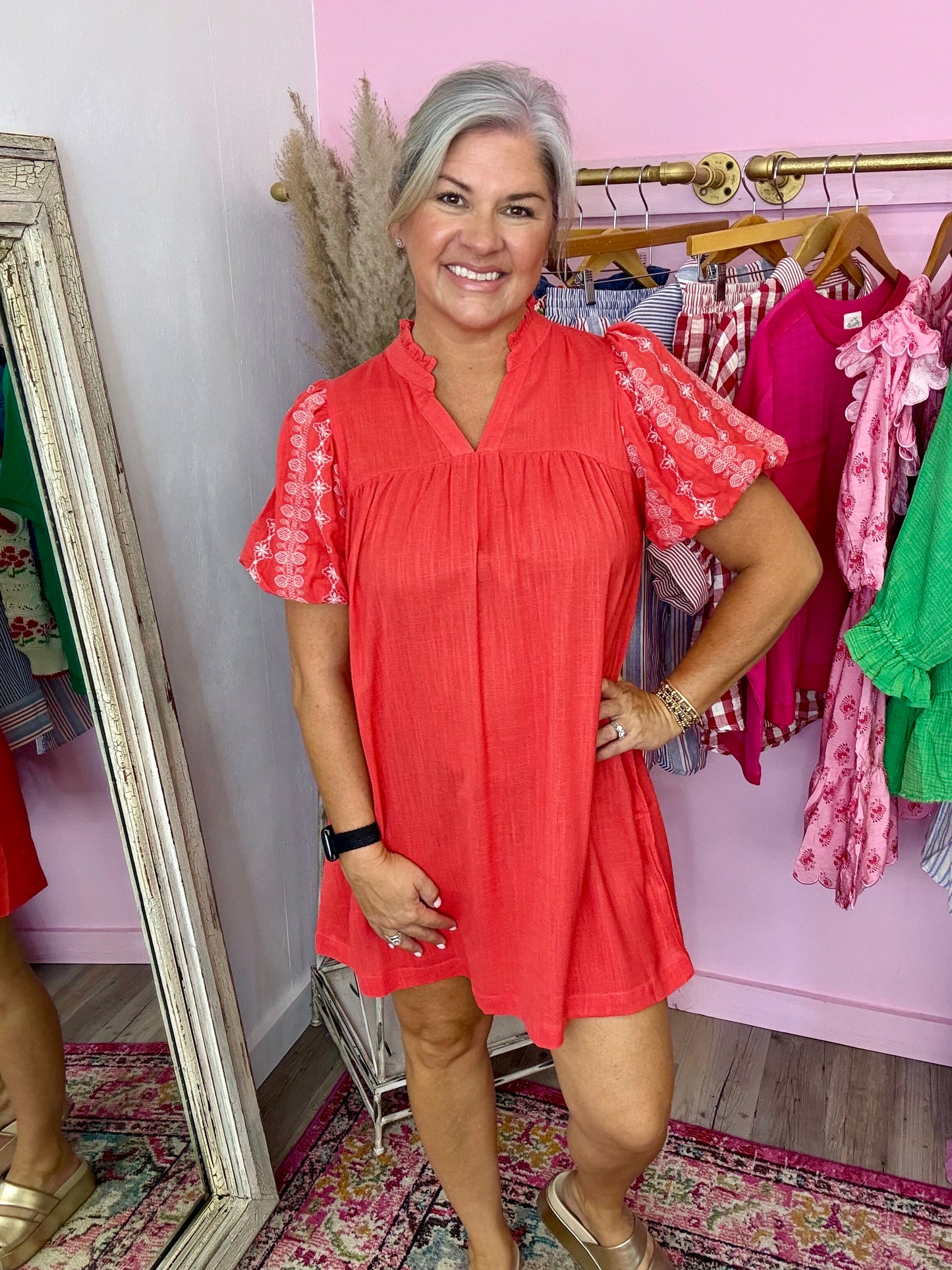 Red Coral Mini Dress