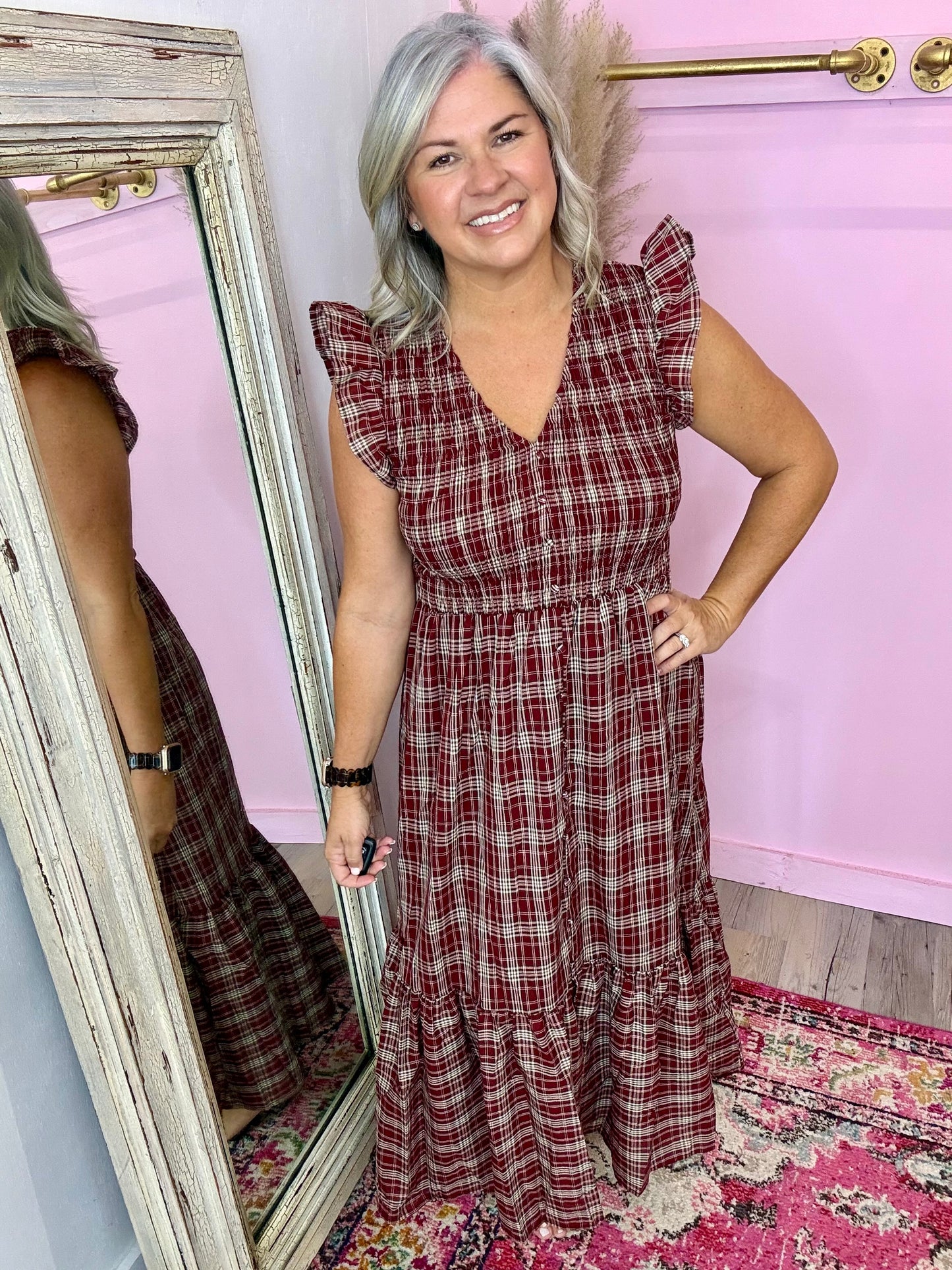 Plaid Midi Dress