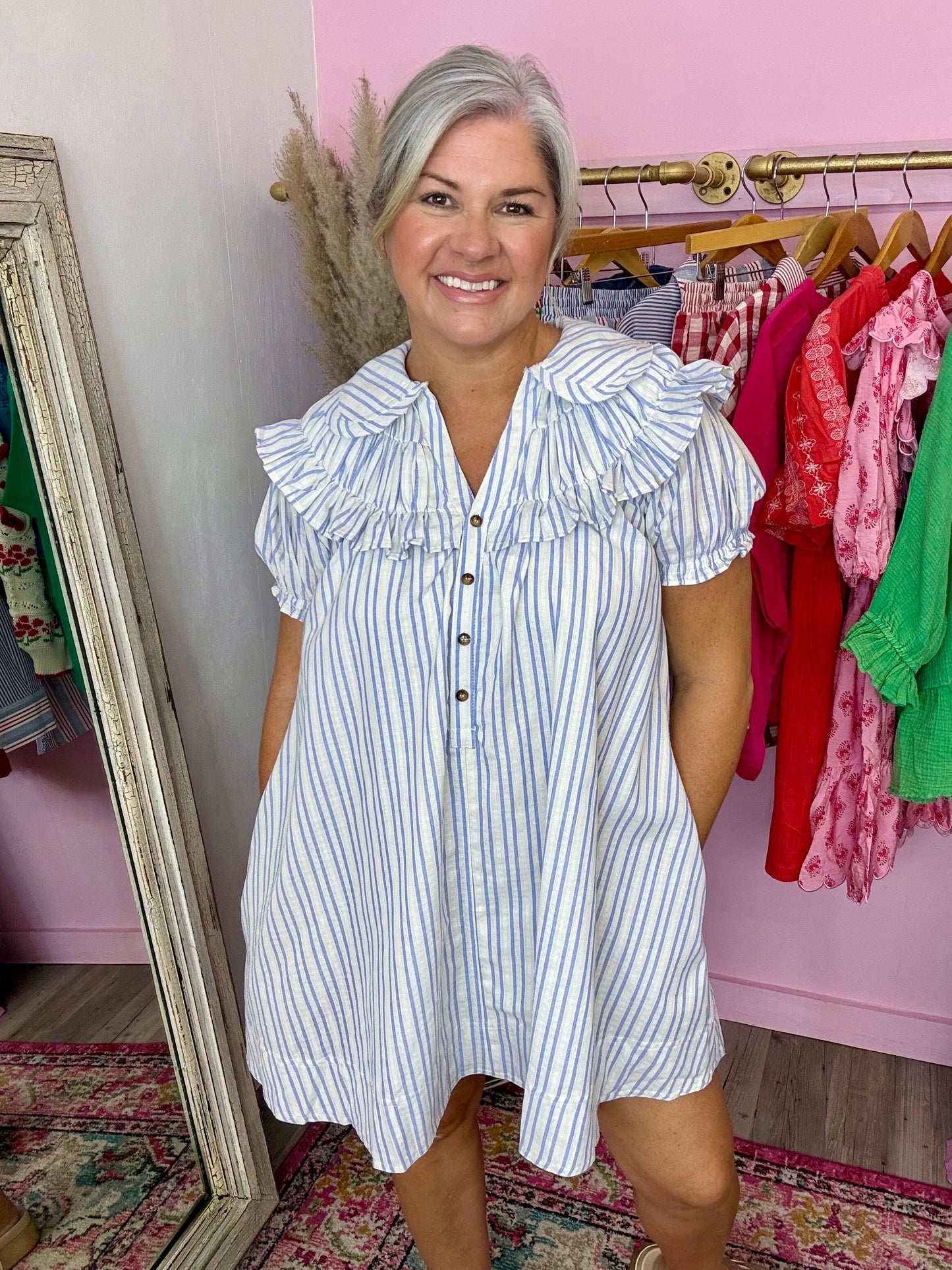 Blue Striped Dress