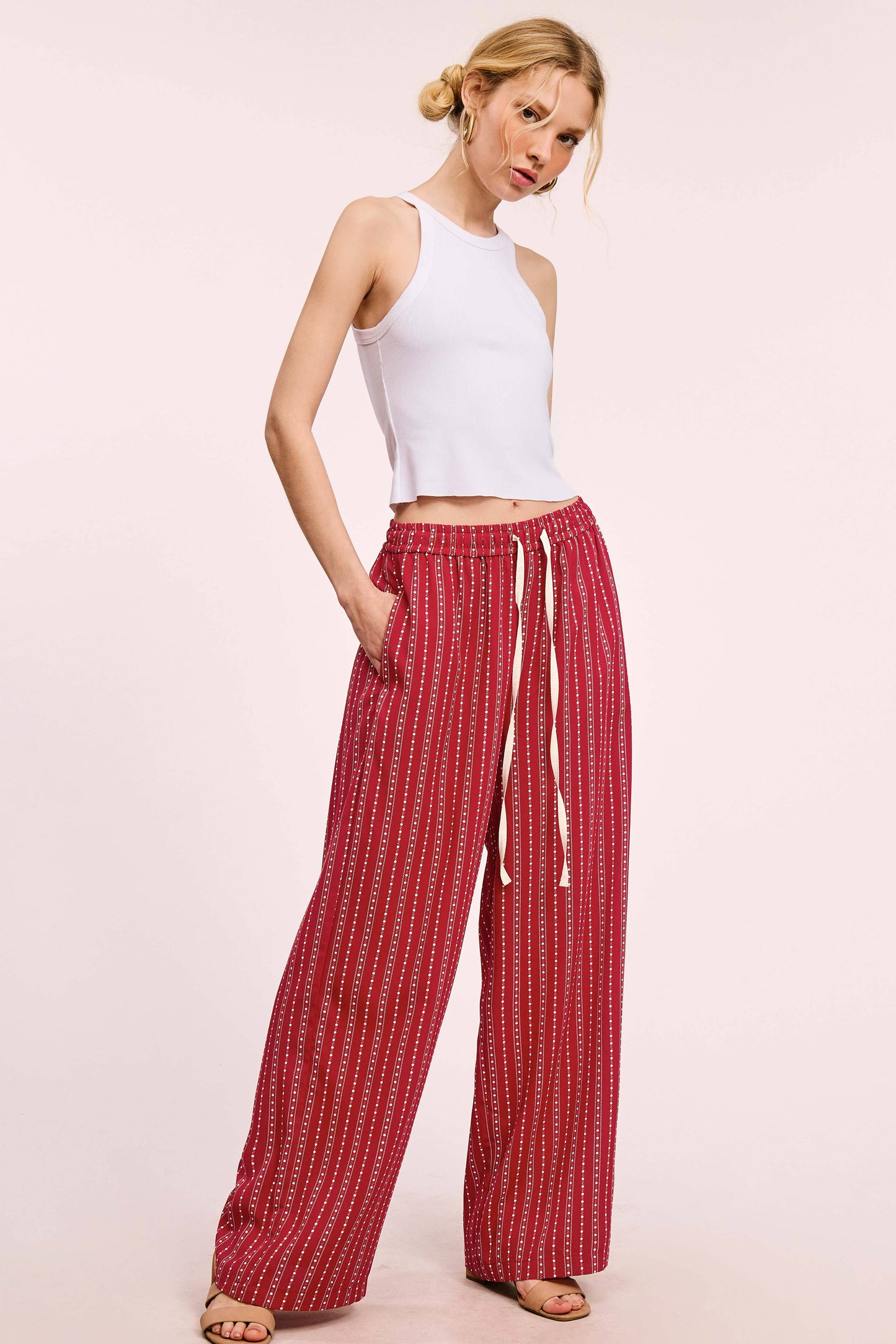 Cherry Pull on Pants