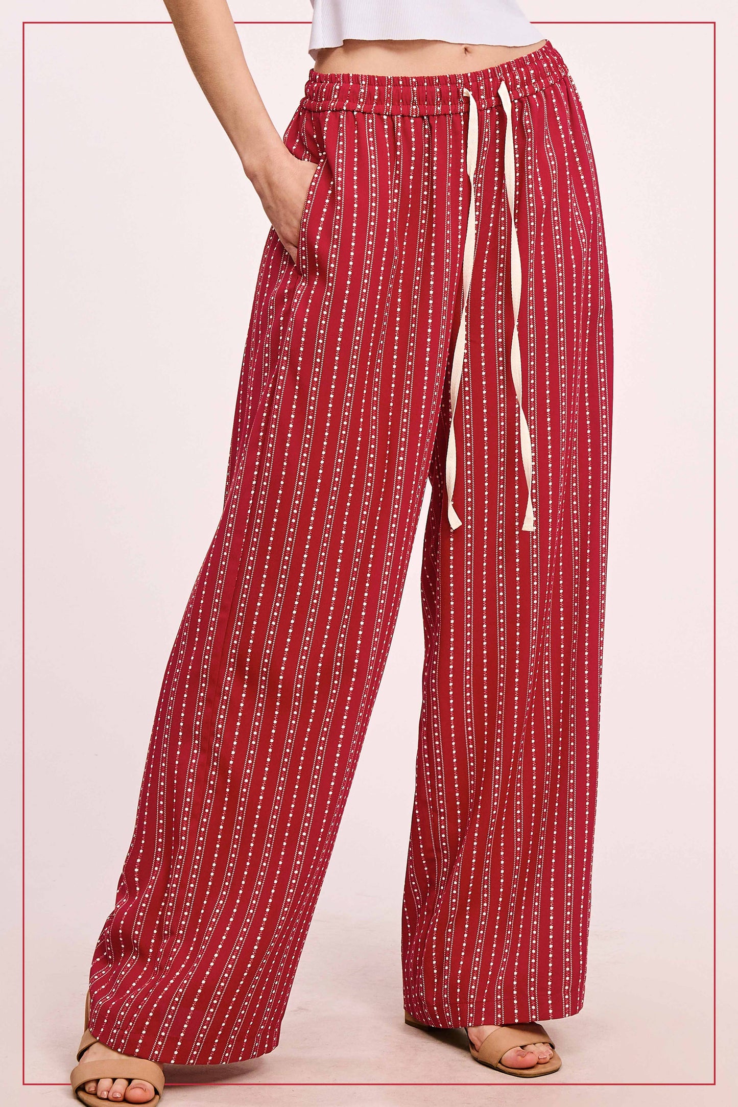 Cherry Pull on Pants