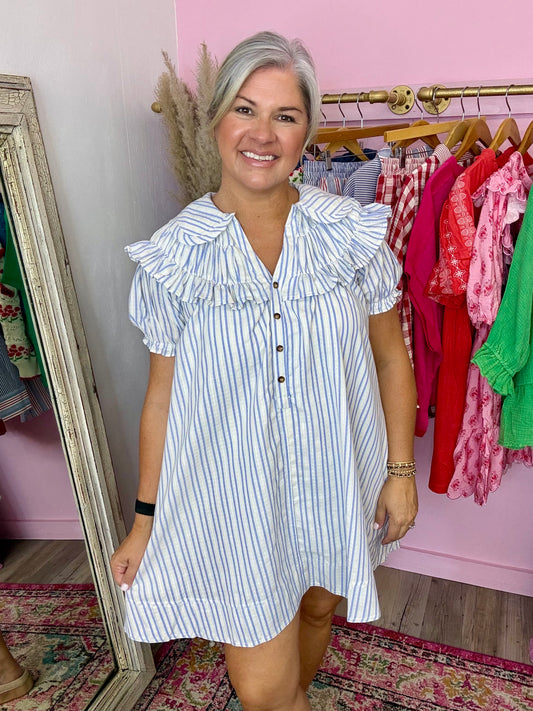 Blue Striped Dress