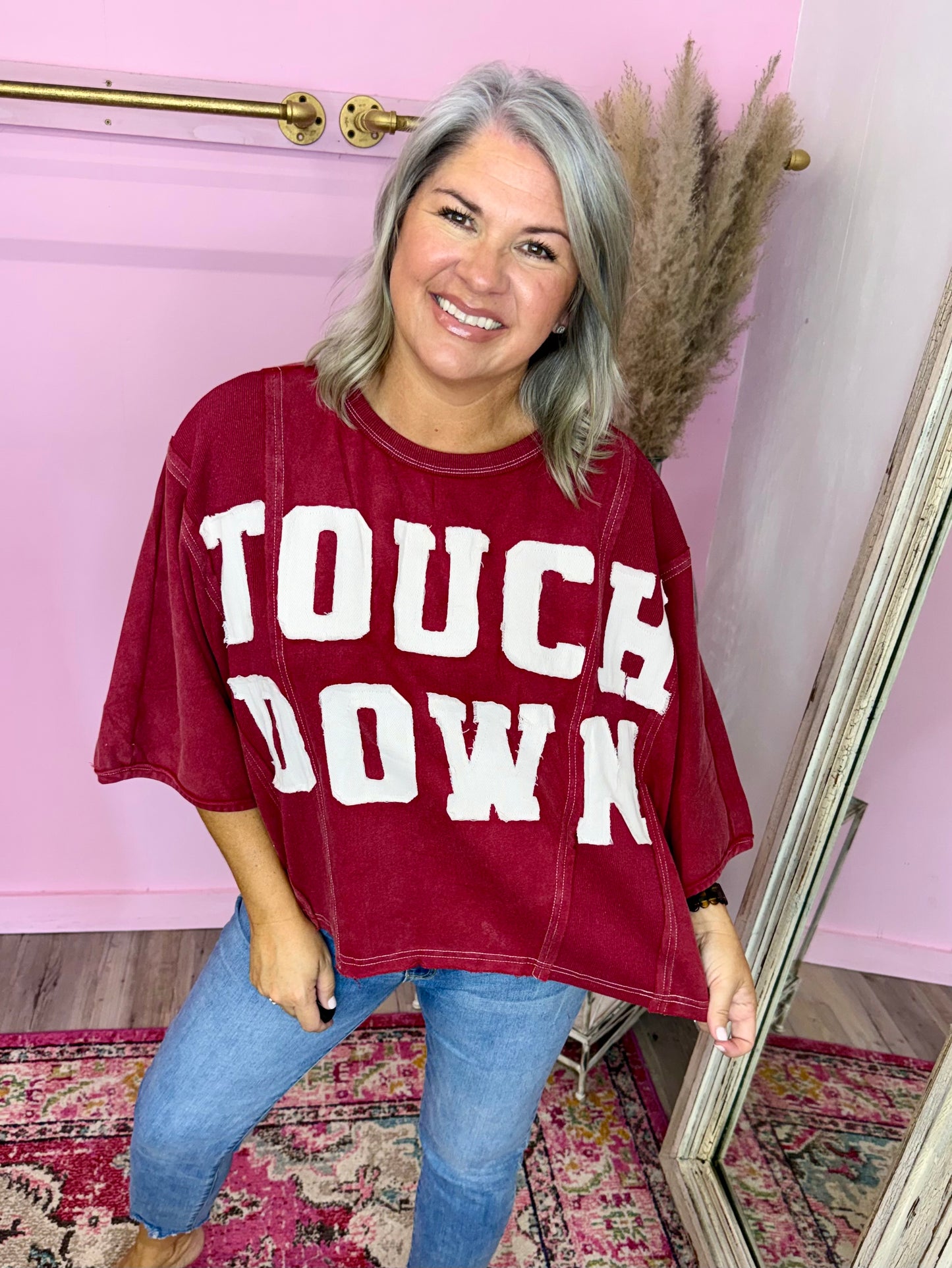 Crimson Red Touchdown Top
