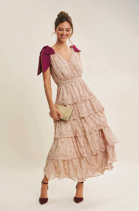 Floral Tiered Maxi with Bows