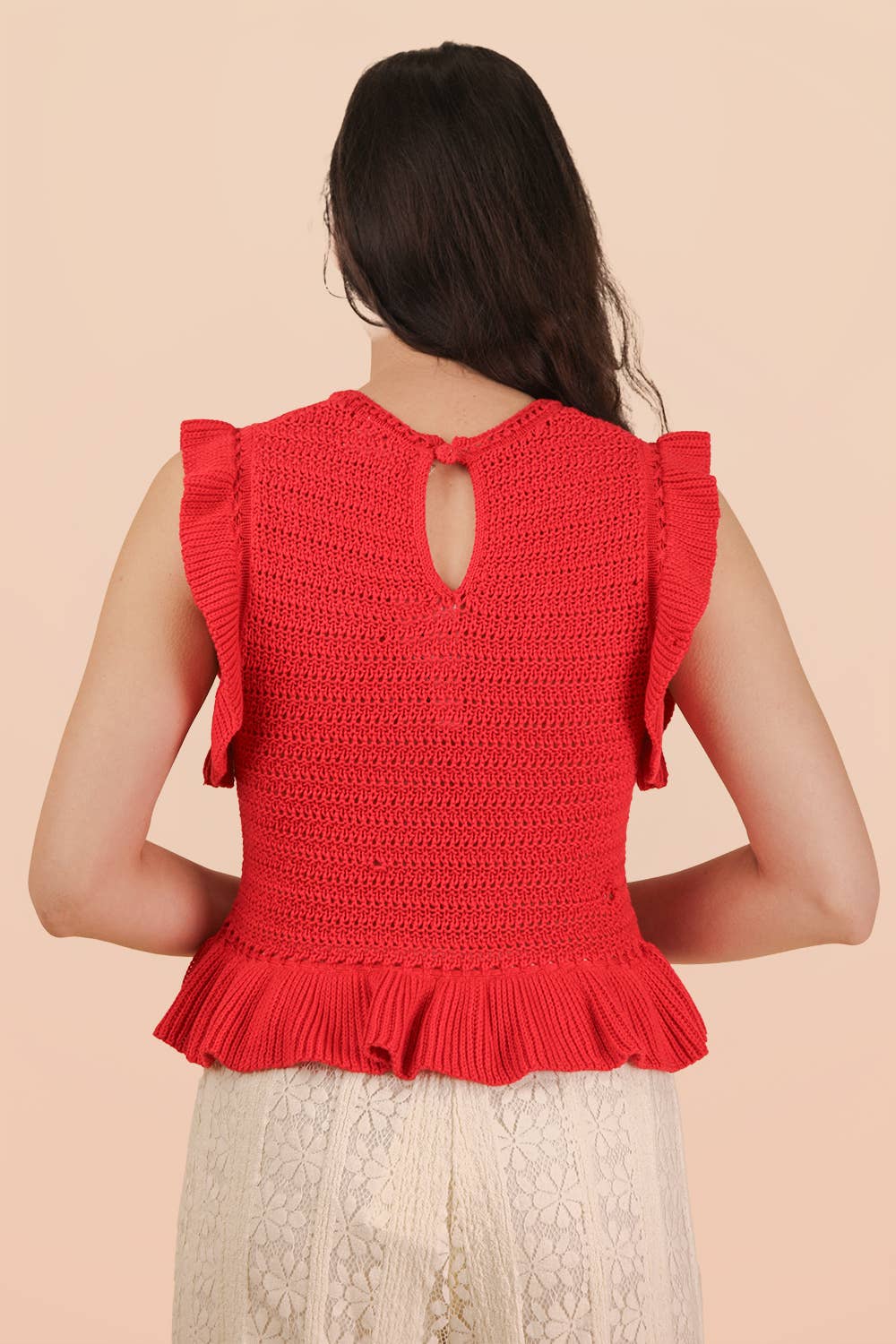 Red Ruffle Sweater