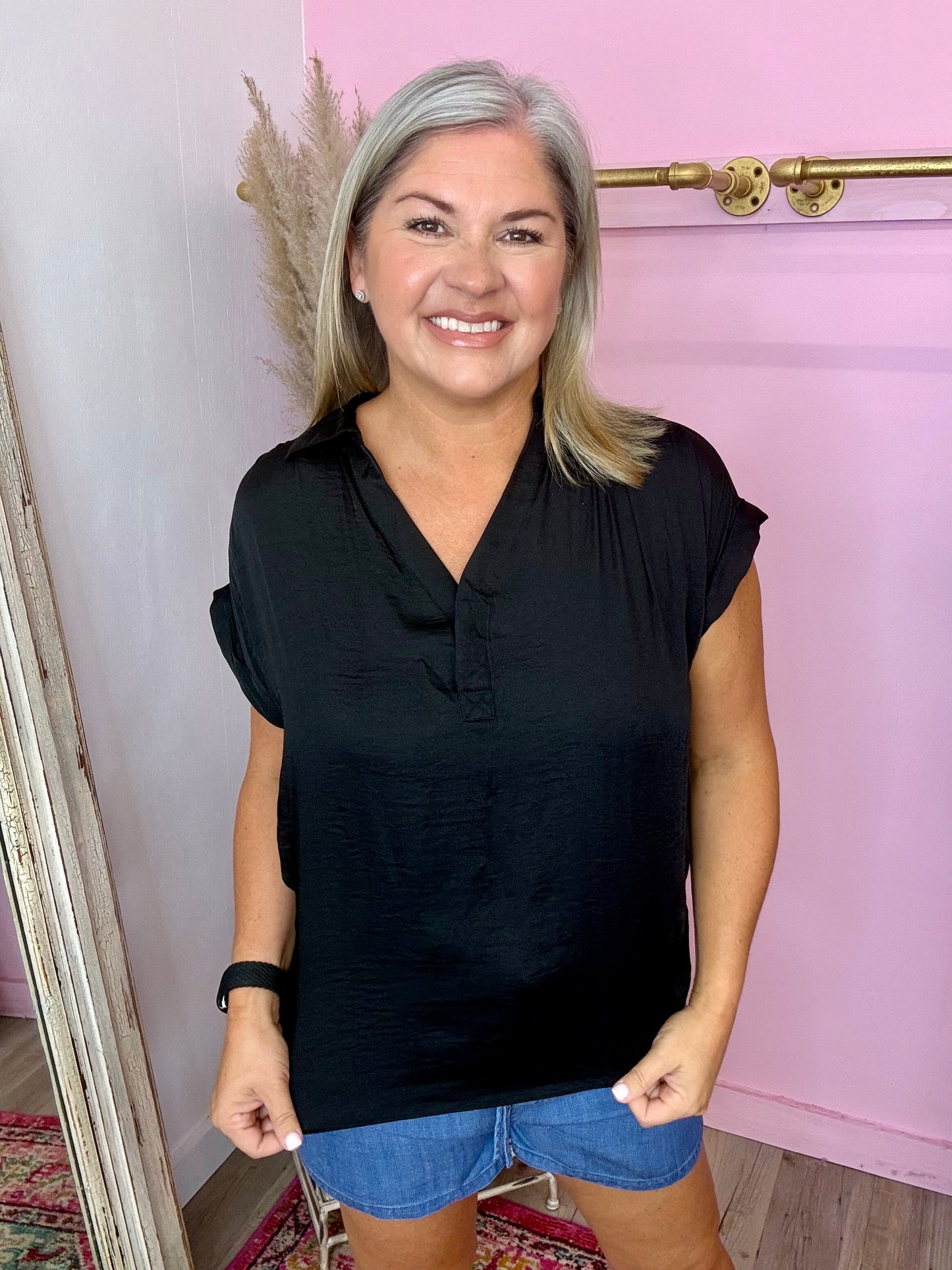 Silkie Black Basic Top