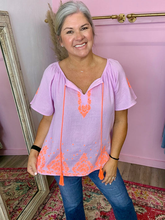 Lilac/Orange Top