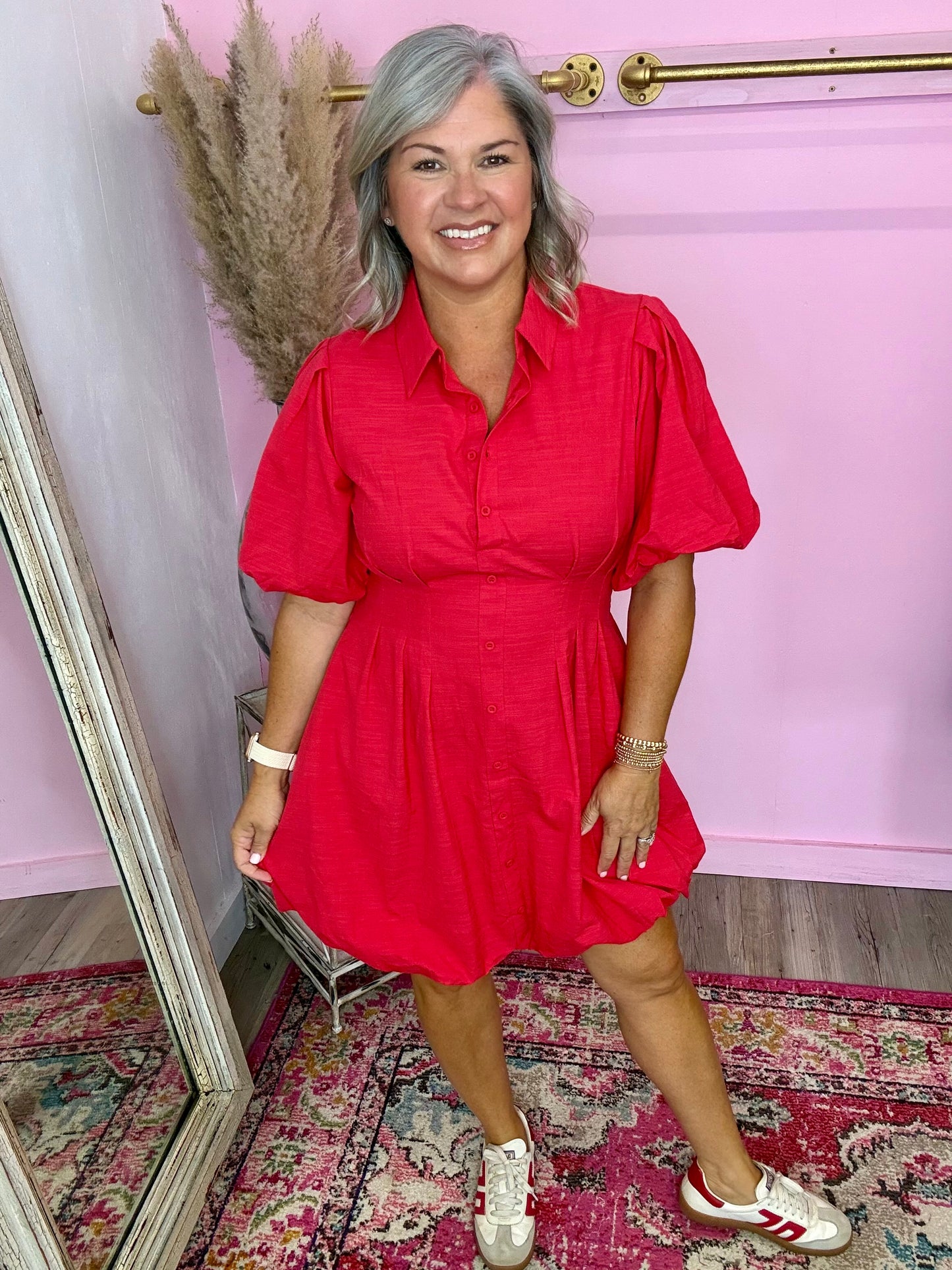 Red Puff Dress