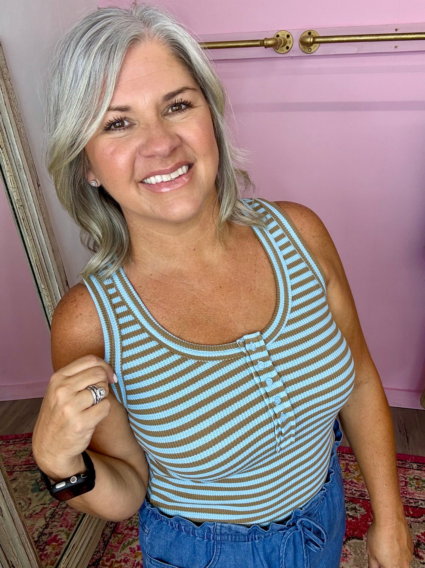 Sky/Mocha Tank Top