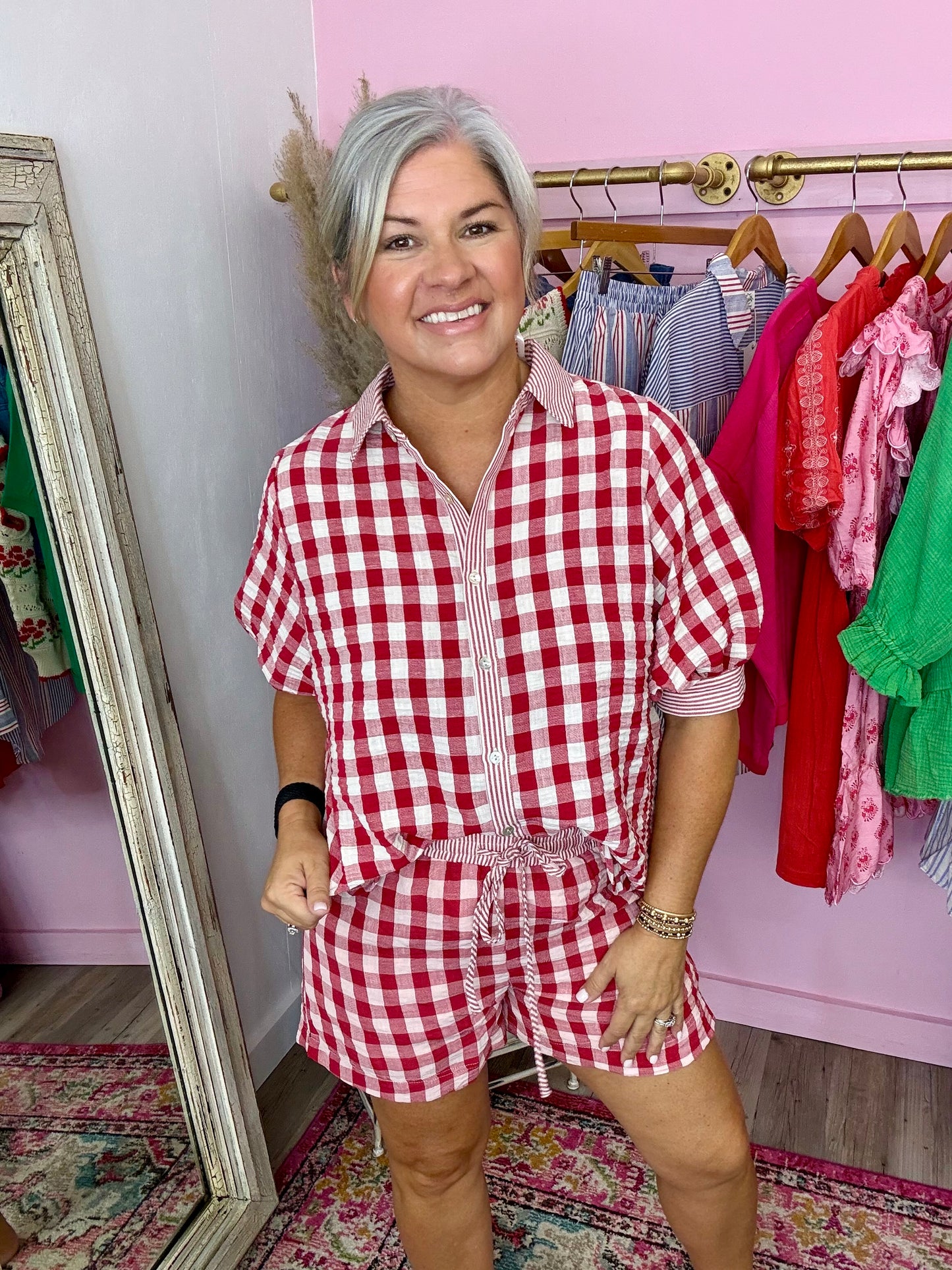 Red Gingham Set
