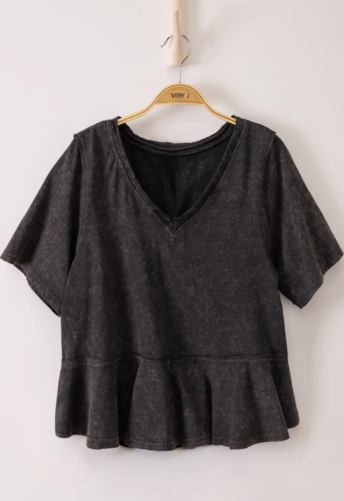 Black washed Peplum