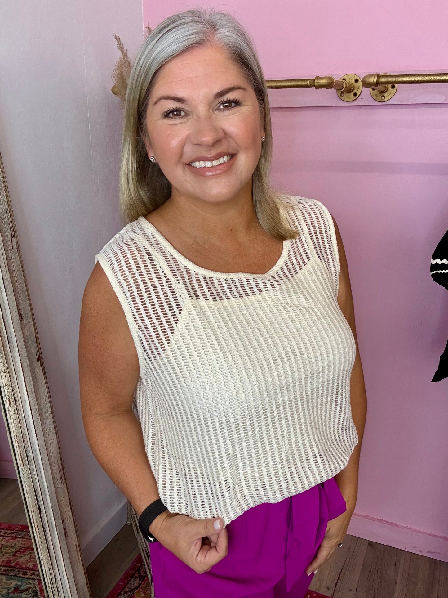 Cream Bubble Top