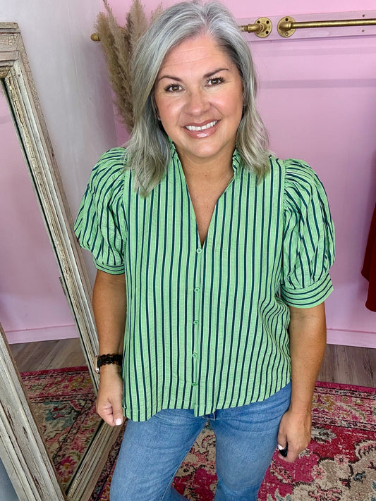 Green Ruffle Top