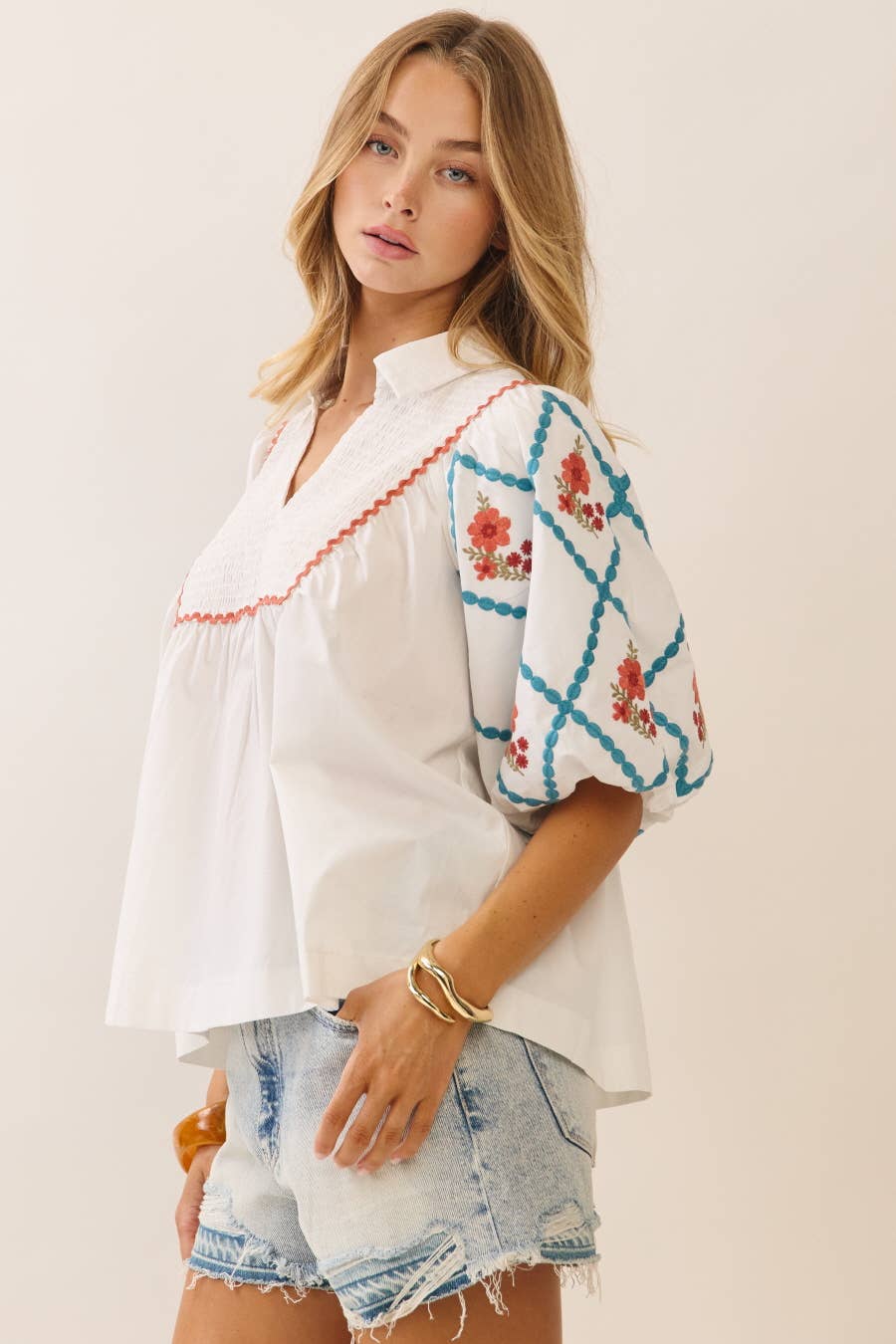 White Cotton Poplin Top