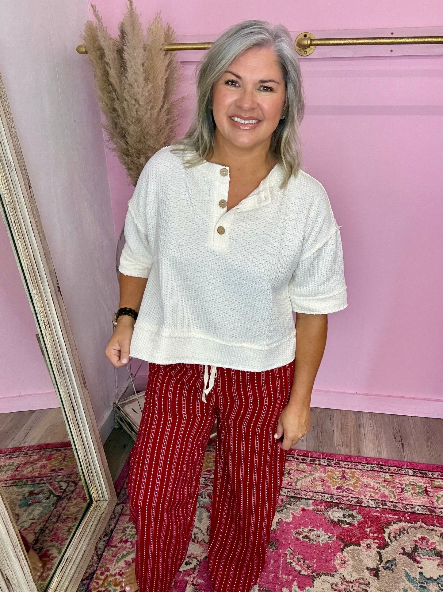 Cherry Pull on Pants