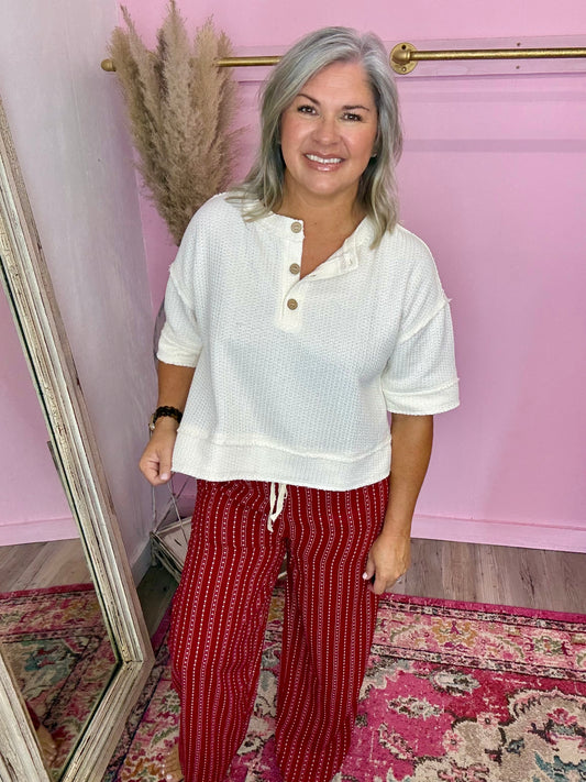 Cherry Pull on Pants