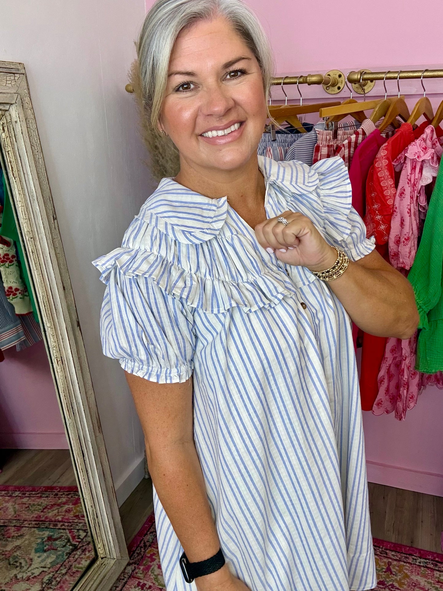 Blue Striped Dress