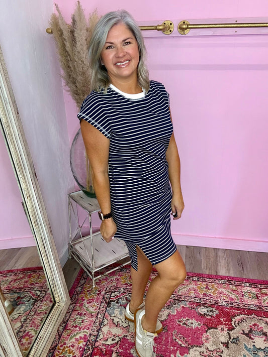 Navy Stripe Dress