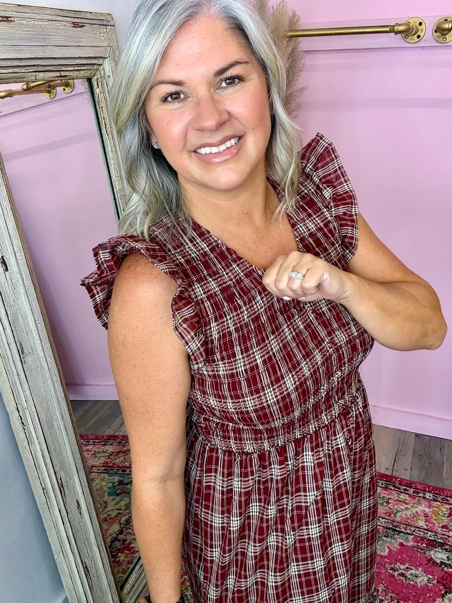 Plaid Midi Dress