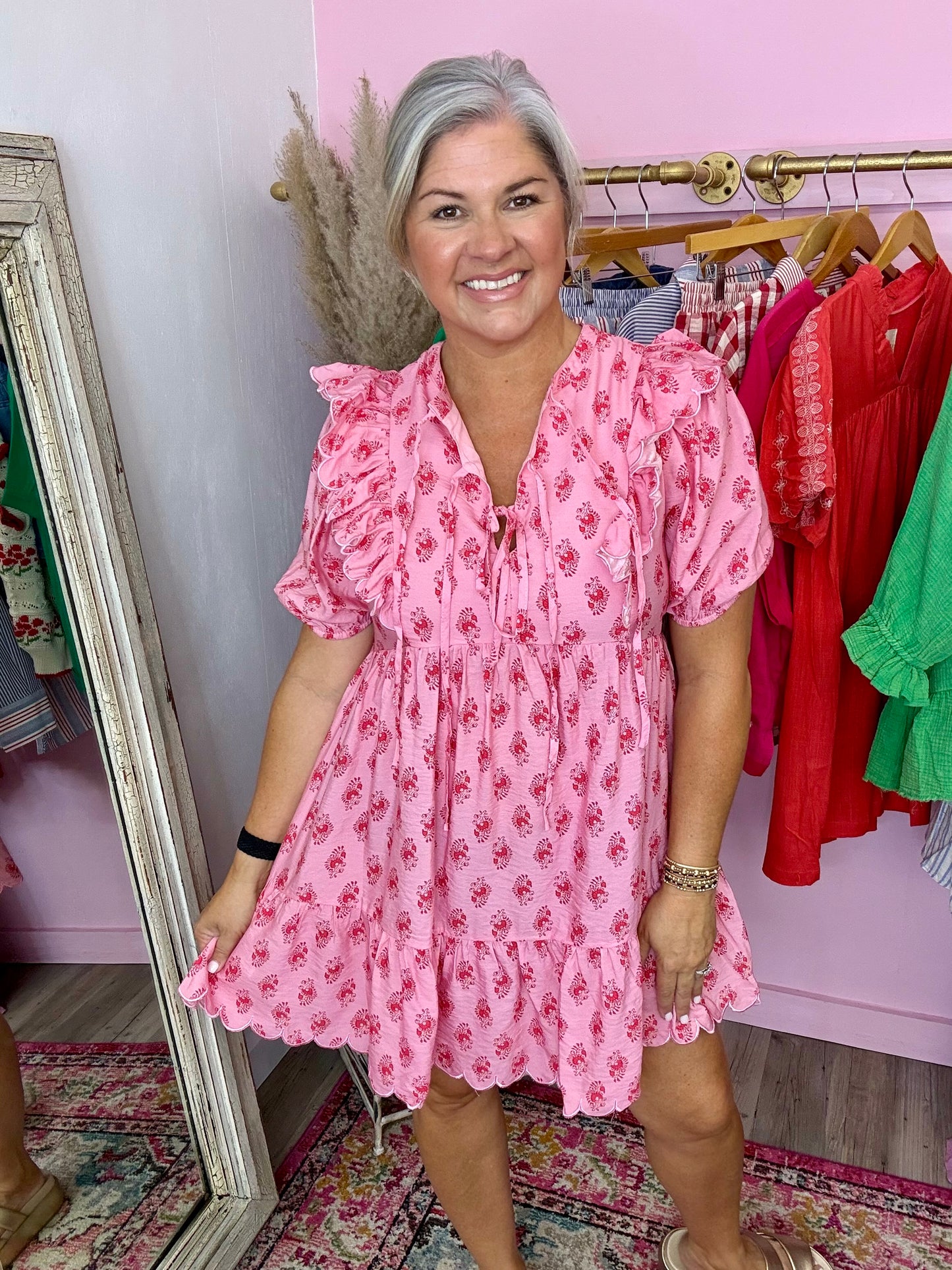 Bubble Pink Mini Dress