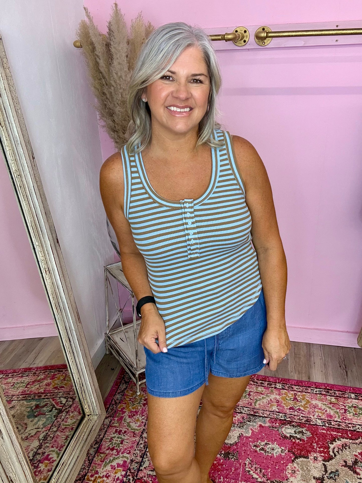 Sky/Mocha Tank Top