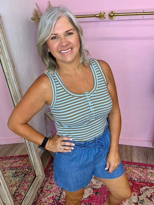 Sky/Mocha Tank Top